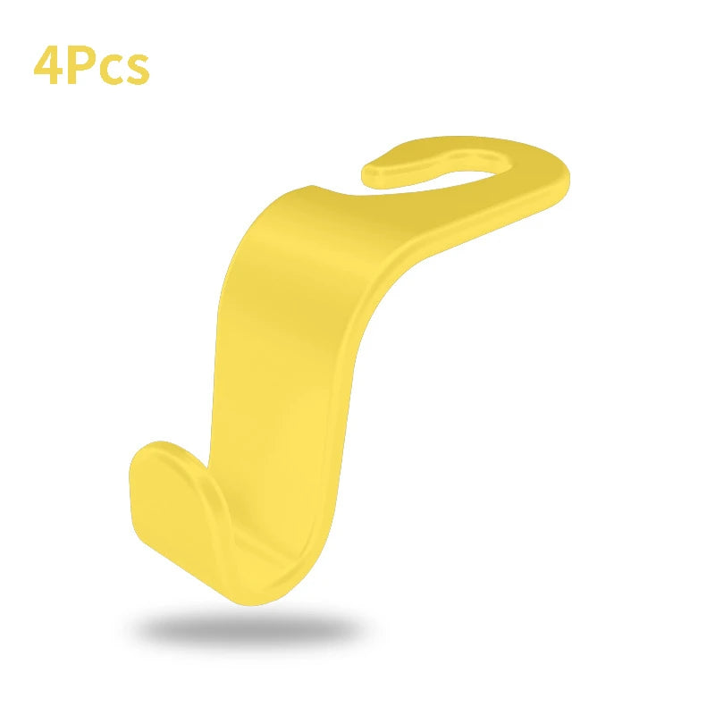 Car Seat Headrest Hooks (4PCS) — Bag & Purse Hanger Clips for Car Interior Storage