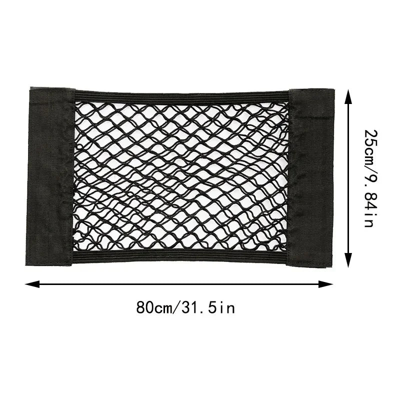 Car Trunk Nylon Mesh Net Organizer — Elastic Storage Bag for Auto Back & Rear Trunk