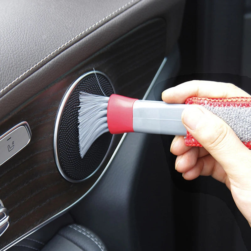 Double-Head Car Interior Cleaning Brush — Air Vent, Dashboard & Keyboard Dust Remover
