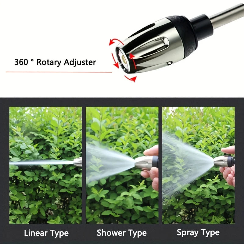 High-Pressure Garden & Car Wash Water Gun — Long Rod Hose Nozzle with Optional Foam Kettle