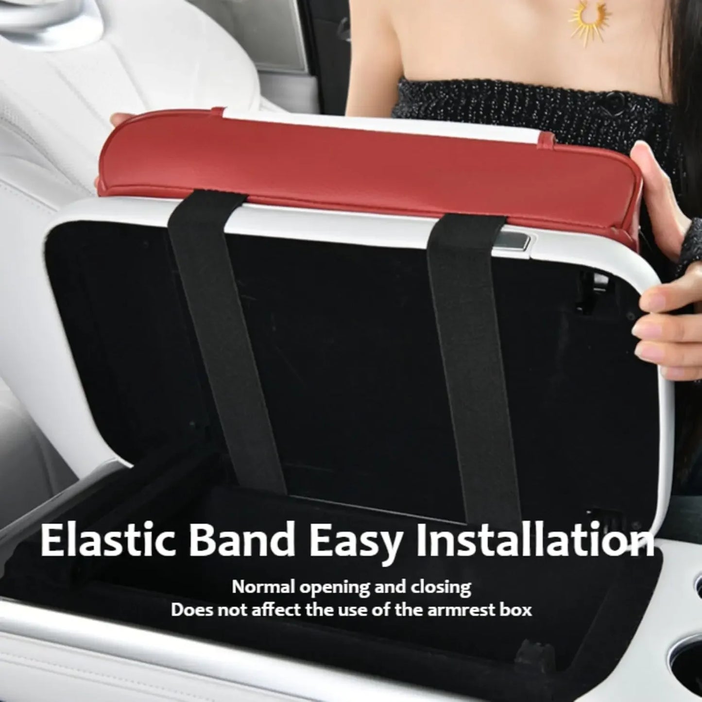 Multifunctional Car Armrest Cushion — Center Console Organizer with Fast Charger, LED Light & Storage | 5 Colors