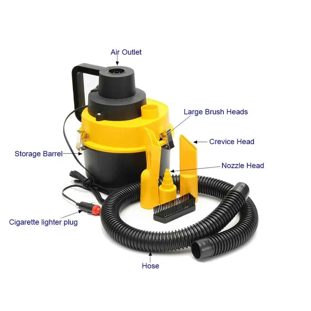 Multifunctional Vacuum Cleaner Dry/Wet DC 12V 60W High Power Car Portable Car Vacuum Cleaner Universal Cleaning Appliance