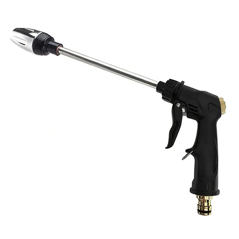 High-Pressure Garden & Car Wash Water Gun — Long Rod Hose Nozzle with Optional Foam Kettle