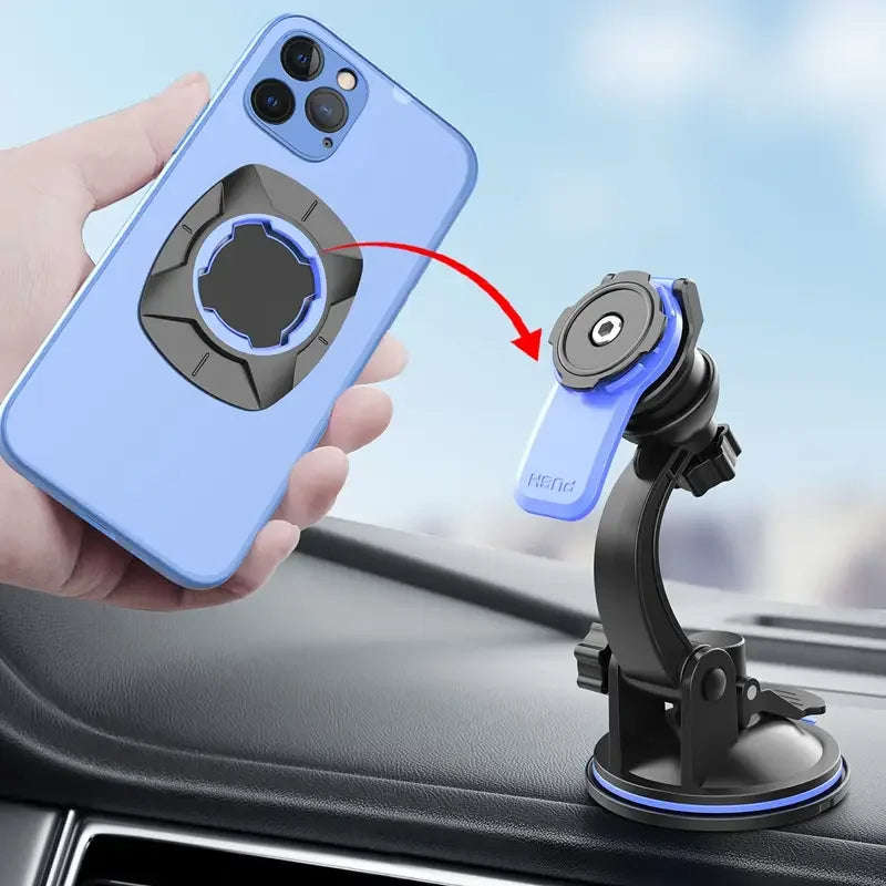 Universal Phone Holder 360° Rotatable — Car Dashboard, Windshield, Bike & Motorcycle Handlebar Mount