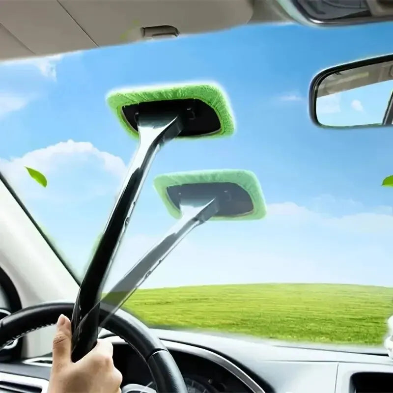 Long Handle Car Windshield Cleaning Brush — 180° Rotating Head Window Wiper Tool | 3 Colors