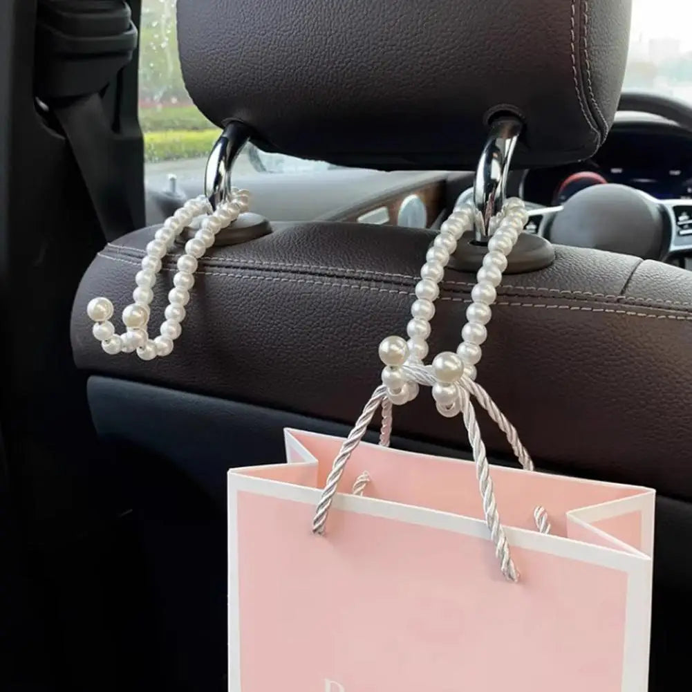 Bowknot Car Hook Elegant Alloy Pearl Car Organizer Clip Car Seat Back Hanger Durable Lovely Bow Knot Car Hook Car Styling