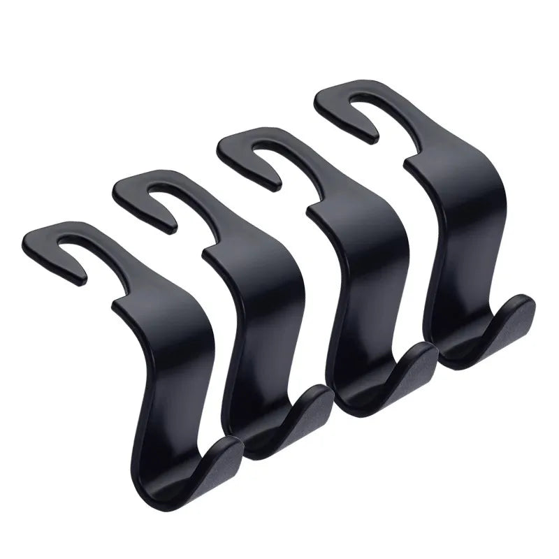 Car Seat Headrest Hooks (4PCS) — Bag & Purse Hanger Clips for Car Interior Storage