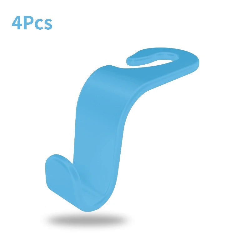Car Seat Headrest Hooks (4PCS) — Bag & Purse Hanger Clips for Car Interior Storage