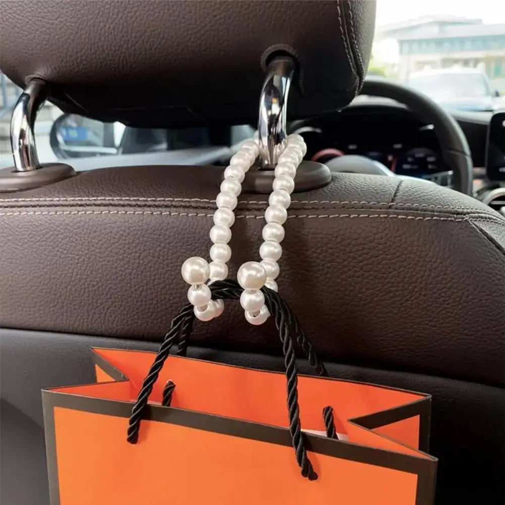 Bowknot Car Hook Elegant Alloy Pearl Car Organizer Clip Car Seat Back Hanger Durable Lovely Bow Knot Car Hook Car Styling