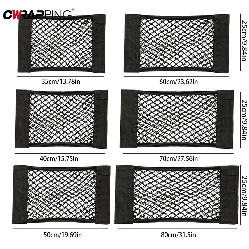Car Trunk Nylon Mesh Net Organizer — Elastic Storage Bag for Auto Back & Rear Trunk