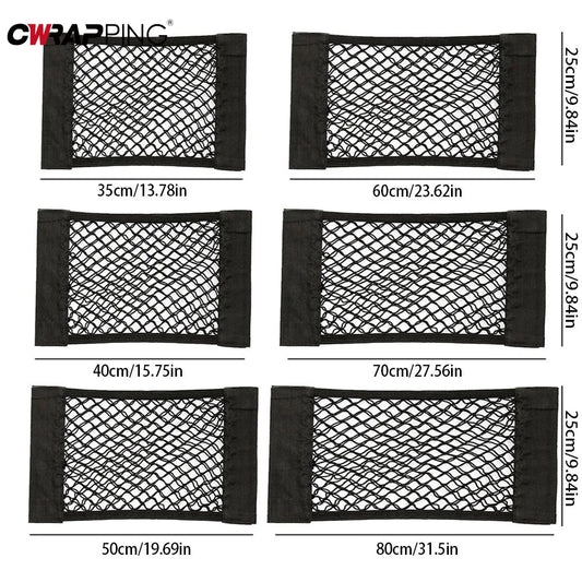 Car Trunk Storage Bag Nylon Mesh Nets Auto Back Rear Trunk Organizer Elastic String Luggage Net Holder Pocket Vehicle supplies