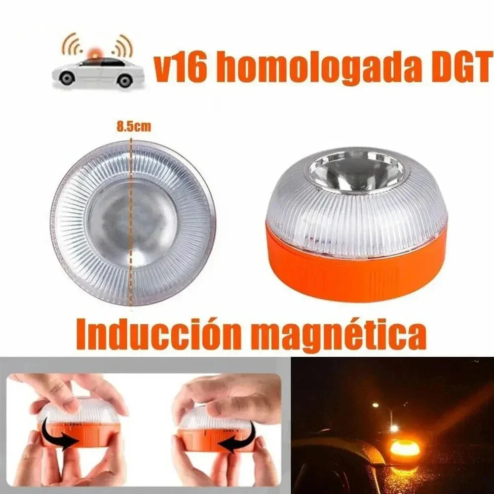 Heinast LED Car Strobe Warning Light — Portable Magnetic Emergency Beacon with Multi-Mode Flashing