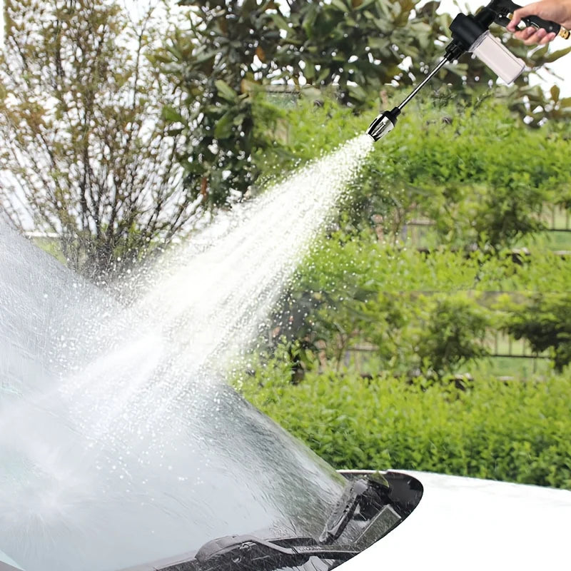High-Pressure Garden & Car Wash Water Gun — Long Rod Hose Nozzle with Optional Foam Kettle