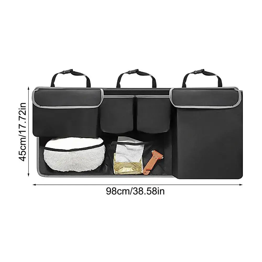 Multi-Functional Car Trunk & Back Seat Storage Bag — 3-Strap Organizer for SUV, MPV & More