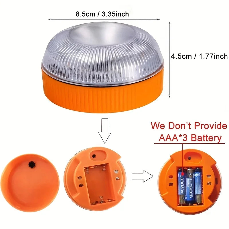 Heinast LED Car Strobe Warning Light — Portable Magnetic Emergency Beacon with Multi-Mode Flashing