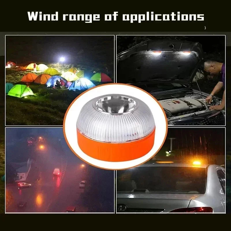 Heinast LED Car Strobe Warning Light — Portable Magnetic Emergency Beacon with Multi-Mode Flashing