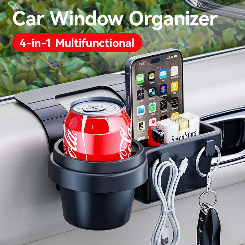 Car Side Door Window Hanging Storage Barrel — Cup Holder, Phone Slot & Pocket Organizer | 3 Types
