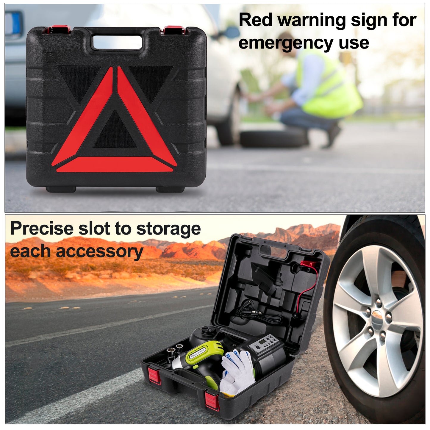 SucceBuy 5T 12V Electric Car Jack Kit + Impact Wrench LED Light Portable Hydraulic Jack 13.5-36 CM Tire Lifting Car Repair Tool